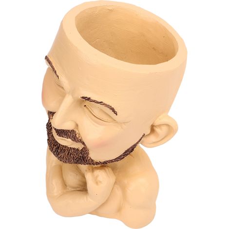 Pot de fleurs en forme de tête, mignon, polyvalent, durable, pratique, décoratif et résistant à l'usure, idéal pour la maison ou le bureau. (1/5)