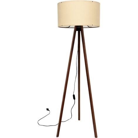 Lampada da terra beige in MDF e PVC – Design scandinavo e atmosfera calda