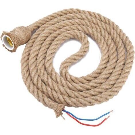 2m Suspension Rétro en Corde de Chanvre, Plafonnier pour Restaurant et Bar, 85-265V