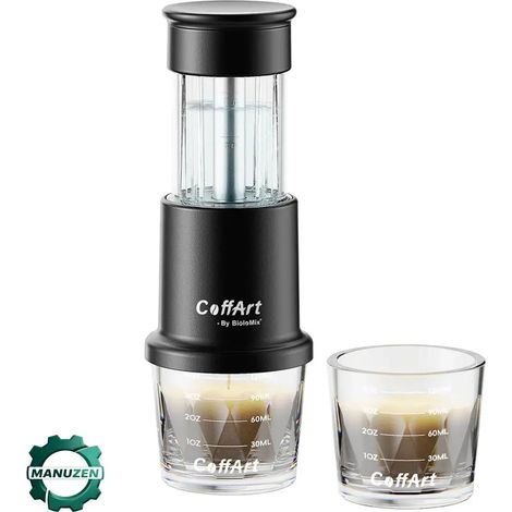 Manuzen - Cafetière expresso manuelle portable – capsules et café moulu – Version basique (1/3)