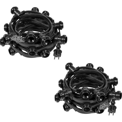 Guirlande lumineuse d'extérieur 20m 40 douilles E27 – IP65 résistant aux intempéries – Raccordable jusqu'à 100m – Espacement 50cm (1/5)