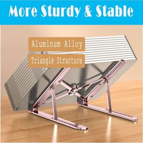 Verstellbarer, faltbarer, tragbarer und stabiler Aluminiumständer, geeignet für Laptops, Tablets und Notebooks, mit hoher Tragfähigkeit, kompatibel mit MacBook und HP Surface. (1/5)