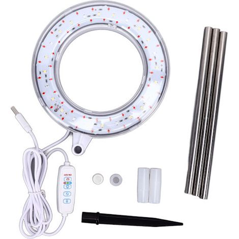 USB-betriebene LED-Pflanzenlampe mit 10 Helligkeitsstufen und 3 Timer-Einstellungen, ideal für Garten und Gewächshaus. (1/5)