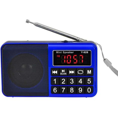 Kleines, tragbares Radio, AM/FM/SW-Radio mit Akku, Lautsprecher, AUX/SD/TF/MP3-Anschluss. Batteriebetriebenes Radio mit großen Tasten und großem Display. (Keine Senderspeicherung)