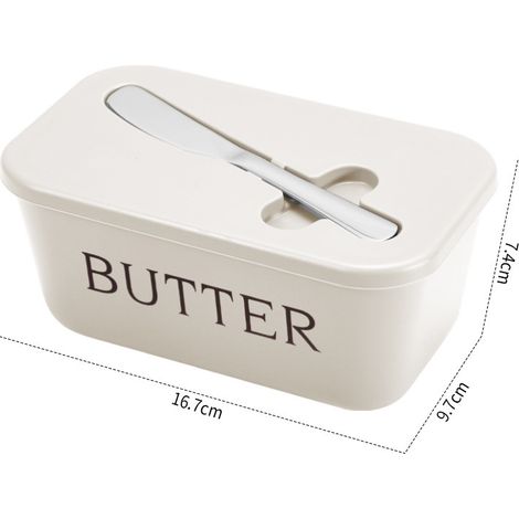 Boîte à beurre avec couteau, grand format PP alimentaire, boîte de stockage fromage pour réfrigérateur (1/3)