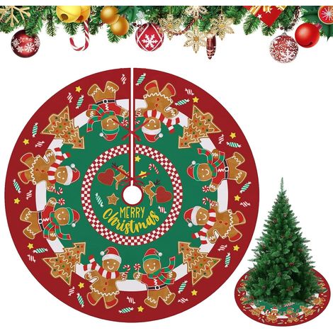 Tapis de sapin de Noël 120 cm, protège-pied de sapin rond, protège-pied de sapin rouge, chapiteau de sapin, tapis de sapin de Noël, sapin de Noël (1/5)