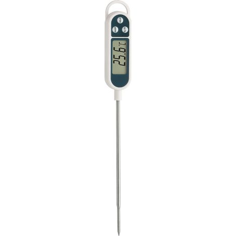 TFA Dostmann Termometro digitale da cucina, termometro a inserimento, con sonda lunga, misurazione immediata, per alimenti, HACCP, per grassi di frittura, 30.1054.10, grigio