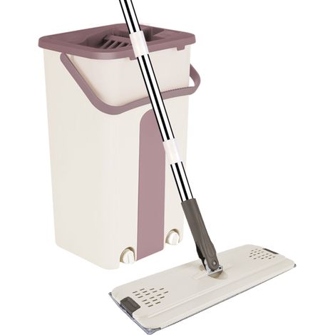 Lave Sol Vadrouille Nettoyage 360 degrés + Seau +2 Tampons- Kaki (1/5)