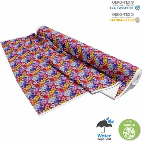 Tissus d'extérieur Oxford - Motif fleurs colorées DX18069 (1/5)