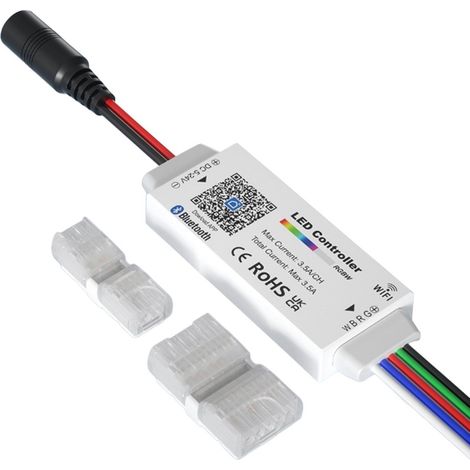 Controlador RGBW Mini - WiFi + Bluetooth - 5-24V DC - 3.5A (1/2)