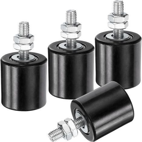 Guides de portail coulissants noirs, lot de 4, support de portail en nylon de 4,3 cm, guide universel à roulement à billes scellé (1/5)