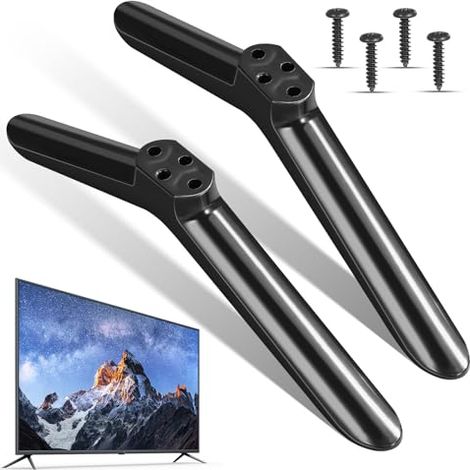 Support Mural pour écran en Plastique Noir, 2pcs, Installation Facile, Support Stable, pour Salon et Chambre, Base avec Trou de 0,5 CM (1/5)