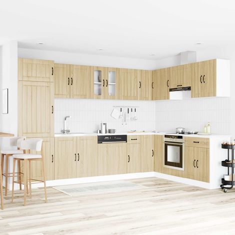 Waschbecken-Unterschrank Lucca 2 pcs Sonoma-Eiche Holzwerkstoff