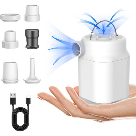 Sollbry Pompe électrique Portable 4500kPa pour Matelas Gonflable, Pompe à air électrique 2500mAh Rechargeable avec Camping Lampe,Peut Gonflage et Dégonflage (1/5)