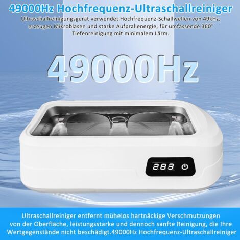 NALOOKAMIC  Nettoyeur à ultrasons, 49KHz Nettoyeur à ultrasons pour lunettes, 640ml Nettoyeur à ultrasons avec affichage numérique LED, 4 étapes