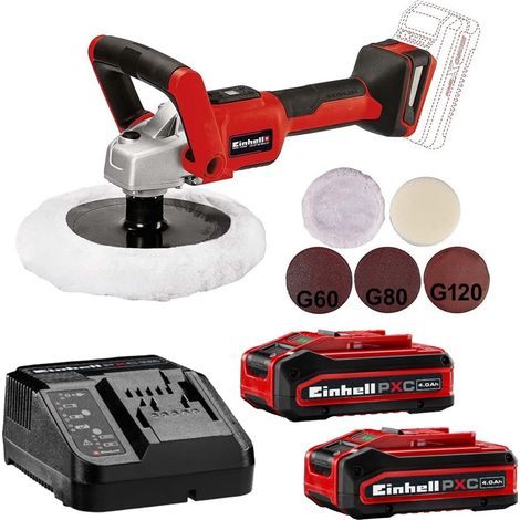 Einhell 18V Cordless Rotary Car Polisher Sander 180mm 18V PXC CE-CP 18/180 2x4ah