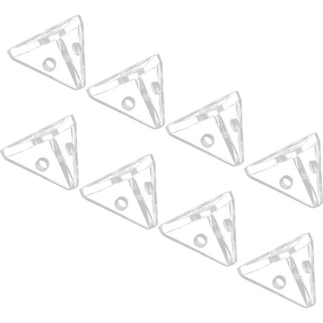Connecteurs d'angle en acrylique Healeved (lot de 8), fixations triangulaires transparentes pour