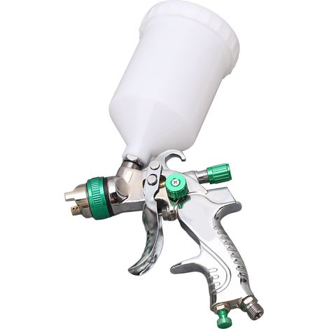Pistolet à peinture HVLP, atomisation uniforme, alimentation par gravité réglable, 600 ml, pour l'automobile et les loisirs créatifs. (1/5)