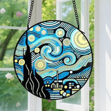Capteur de Soleil en Vitrail Décoration Spirituelle pour Maison 9cm (1/4)