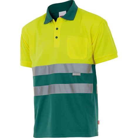 Polo bicolor mc av verde/amarillo - size XXXL