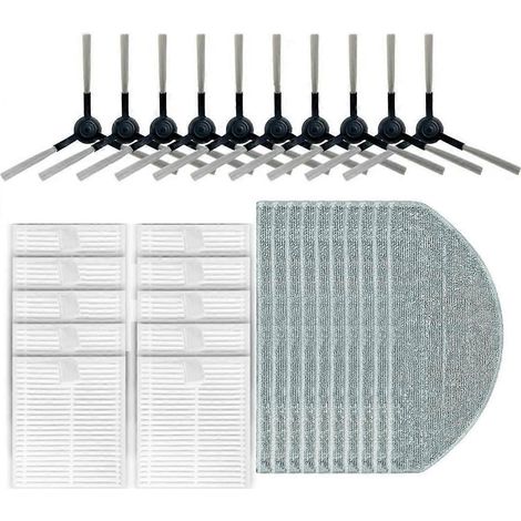 Accessoires pour aspirateur robot EVE CC / SDJ12RM : brosse latérale, filtre HEPA, chiffons de nettoyage, lot de 30. (1/5)