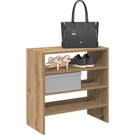Schuhregale 2 Stk. Stapelbar Artisan-Eiche 60x30x30,5 cm