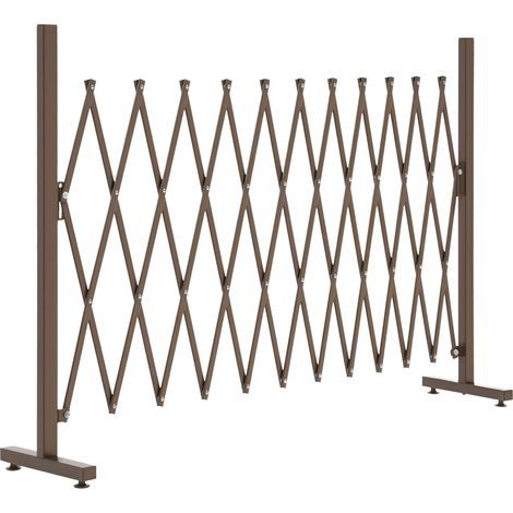 Scherengitter Absperrgitter Scherensperre ausziehbar 35-300cm Garten Alu Braun H103,5cm