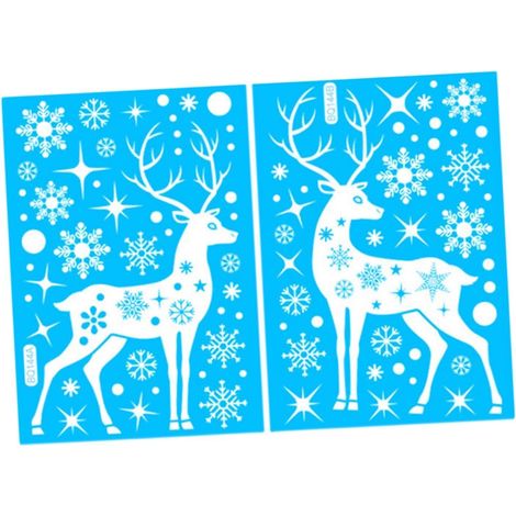 2X Weihnachten Fenster Aufkleber Weihnachten Dekoration Statische Haftet für Fenster Glas Display (1/5)