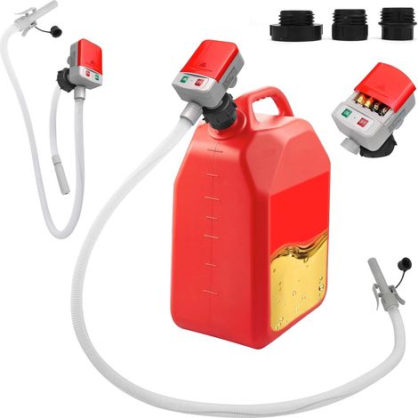 Pompe Carburant Électrique avec Stop Automatique, Pompe Diesel, Pompe de Transfert de Liquide avec Adaptateur 3 Tailles, Pompe à Bidon avec Flexible Hose-2.4 GPM (1/5)