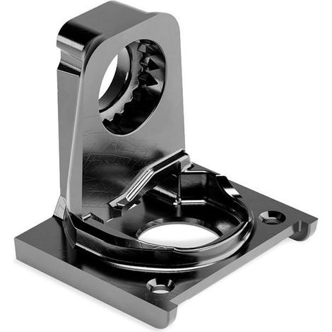 soporte cazoleta pk2 pro. unión excéntrica. con enclavamiento. zamak y plástico. níquel / níquel negro - italiana ferram espesor 25