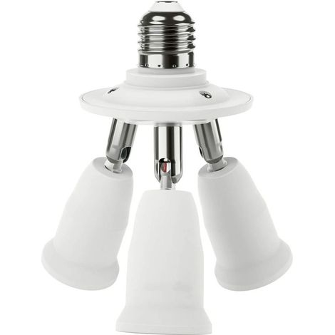 3 en 1 E27 Socket adaptateur répartiteur, E27 Ampoules LED Standard, support de convertisseur, Lustre Douille avec 360 degrés réglable à 180 ° (1/5)
