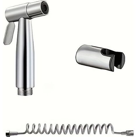 Ensemble de douche de salle de bain en acier inoxydable 304 3pcs avec pistolet à haute pression, accessoire de bidet et pistolet de pulvérisation universel pour le nettoyage des toilettes (1/5)