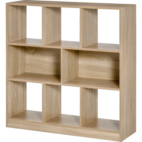 Bibliothèque autoportante, 8 étagères, 97,5 x 30 x 100 cm, aspect chêne