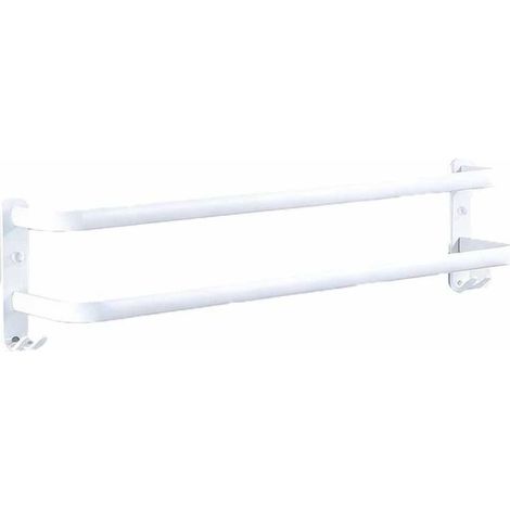 Porte-Serviettes Mural 2 Étages Porte Serviette Salle de Bain avec Crochets Porte-Serviettes Aluminium étagère Serviette pour Cuisine, Salle de Bains, Hôtel, 50 cm-