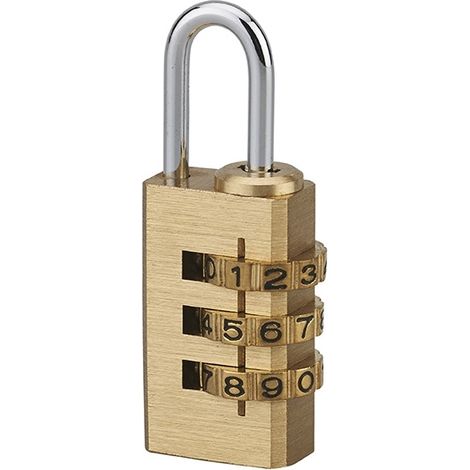 Lucchetto a combinazione 158, ottone, bagagli, 15mm, 3 cifre - THIRARD