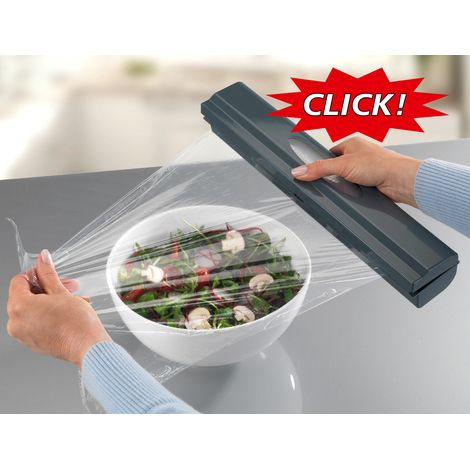 WENKO Folienschneider Perfect Cutter L Anthrazit 2er Set, Grau, Kunststoff (ABS) anthrazit, Edelstahl rostfrei silber (1/5)