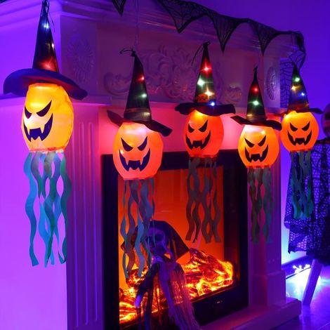 Guirnalda De Luces En Forma De Calabaza - 5 Calabazas Led - 2 M - Funciona Con Pilas (1/5)