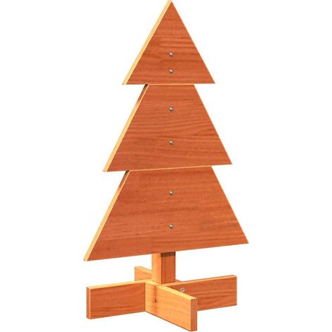 vidaXL Albero di Natale Marrone Cera 60 cm in Legno Massello di Pino (1/5)