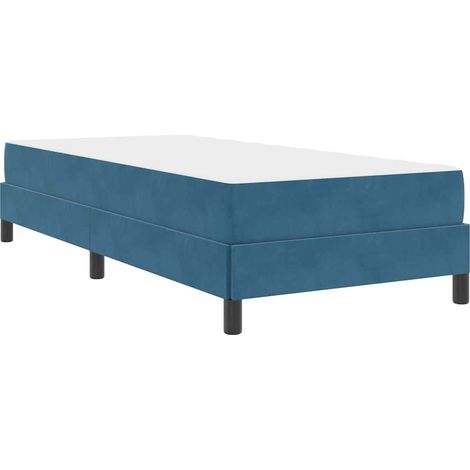 Lit simple,Lit adulte,Lit boxspring avec matelas Bleu foncé 90 x 190 cm Velours (1/5)