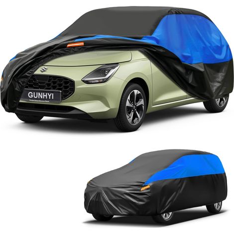 Housse de Voiture Imperméable et Respirante, Bâche pour Suzuki Swift, Housse de Voiture Noire et Bleue, Bâche de Garage Complète pour Protéger de la Pluie.,Convient pour Suzuki Swift (1/5)