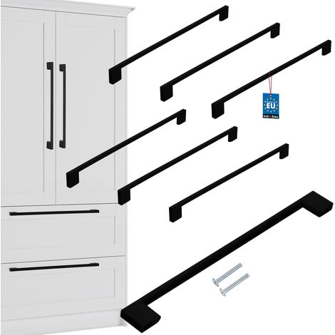 Maniglia per mobili da cucina KOTARBAU® Classica Moderna Oblunga Lunga Nero Opaco Interasse 358 MM 320 MM Set di 6
