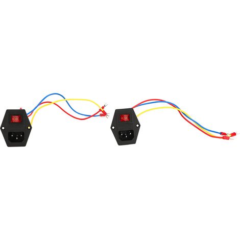 2 pièces prise mâle embout secteur avec fusible 10A interrupteur bascule 6A 250V AC module entrée IEC320 C14 pour imprimante 3D (1/5)