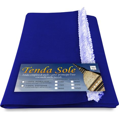TENDA Sole da ESTERNO Giardino BALCONE Unito BLU Confezionata Cm. 140x250