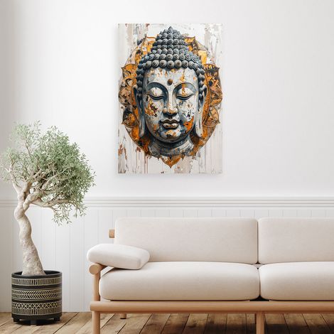 Wandbild Buddhakopf Zen Spa Orient in Beige 40x60 (1/4)
