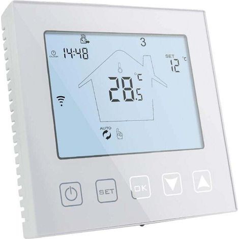 SEPSHA WiFi Thermostat Chaudiere Gaz/Chauffage au Sol Eau 3A Alexa Google Home Compatible Programmable Blanc (1/4)