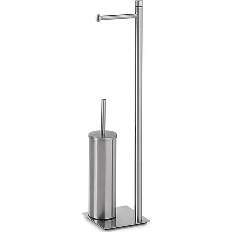 piantana portarotolo e scopino wc gedy "trilly" in acciaio inox spazzolato (1/2)