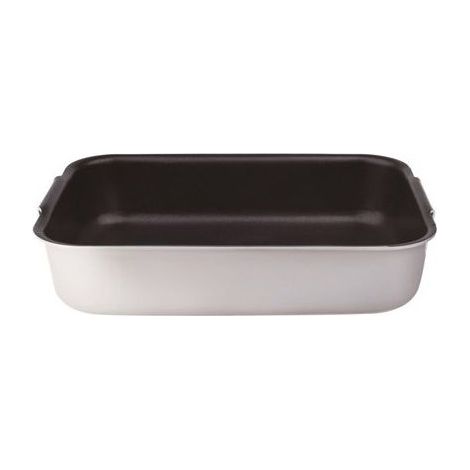 Baldassare Agnelli ALSA150S35 Platinum Rostiera Rettangolare Antiaderente Alluminio 3mm 35x26 cm colore Silver e Nero