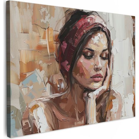 CUADRO EN LIENZO Mujer - Pintura - Retrato - Moderno Cuadros 40x30 cm