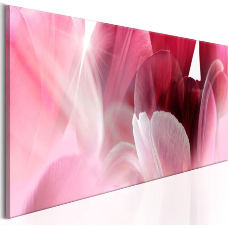Quadro - Flowers: Pink Tulips - 150x50 (1/4)