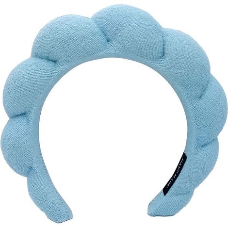 Bandeau de spa pour se laver le visage, bandeau en serviette éponge, bandeau de yoga, bandeau éponge pour les cheveux, bleu (1/5)